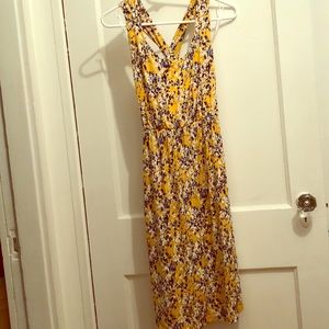 Maternity dress, yellow floral